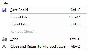 The Excel VBA Editor's File Menu