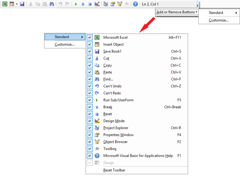 Exploring Each VBA Editor Toolbar In Excel Master Office VBA