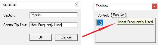 VBA Editor Customization - Renaming Toolbox’s pages and Editing its Control Tip Text